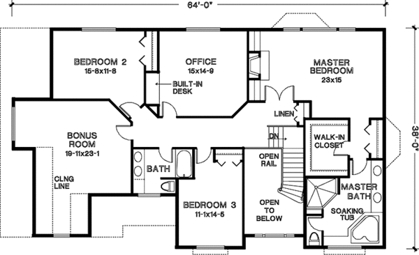 Dream House Plan - Country Floor Plan - Upper Floor Plan #966-47