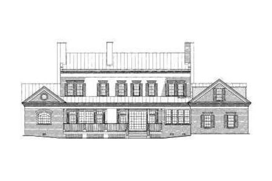 Exterior - Rear Elevation for Classical House Plan #137-242 - 4 bed, 4 bath
