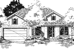 Home Plan - Exterior - Front Elevation for European House Plan #1007-40 - 3 bed, 2 bath