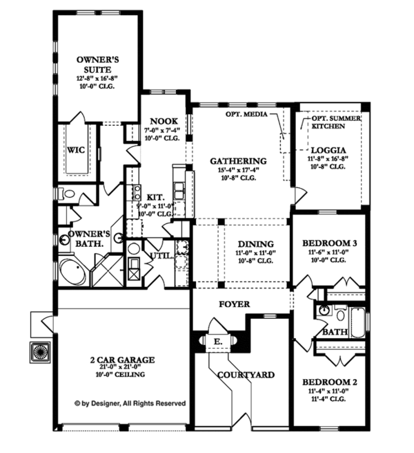 Architectural House Design - Mediterranean Floor Plan - Main Floor Plan #1058-6