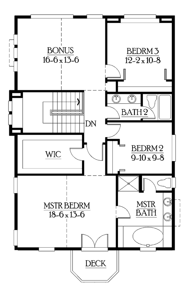 House Plan Design - Craftsman Floor Plan - Upper Floor Plan #132-302