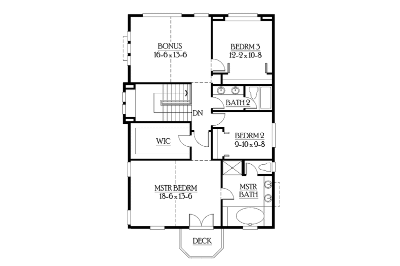 House Plan Design - Floor Plan - Upper Floor for Craftsman House Plan #132-302 - 3 bed, 2.5 bath