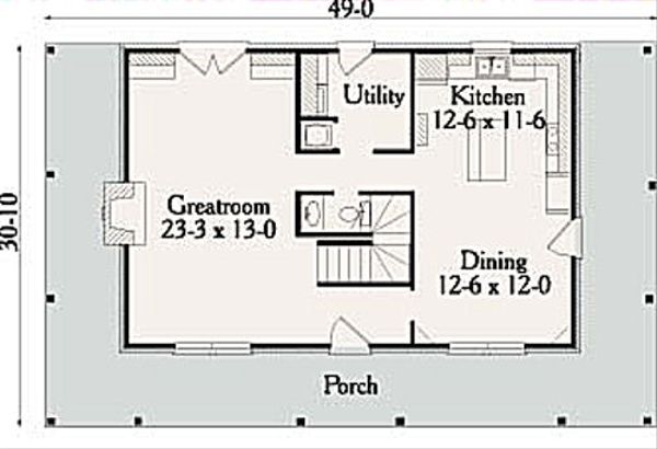 Country Floor Plan - Main Floor Plan #406-249