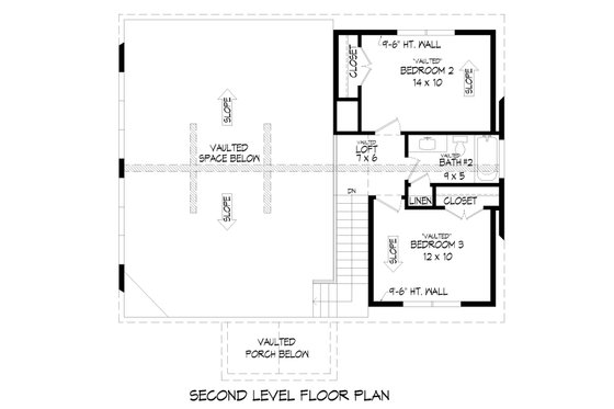 Floor Plan - Upper Floor for Southern House Plan #932-795 - 3 bed, 2.5 bath