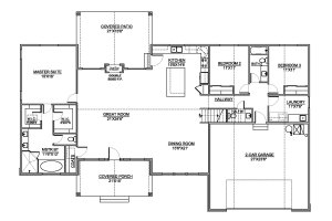 Floor Plan - Main Floor for Craftsman House Plan #1073-3 - 4 bed, 3.5 bath