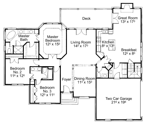 Home Plan - Traditional Floor Plan - Main Floor Plan #429-30