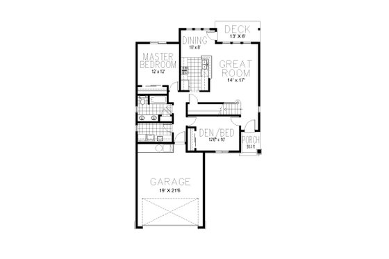 Floor Plan - Main Floor for Ranch House Plan #112-262 - 4 bed, 2 bath