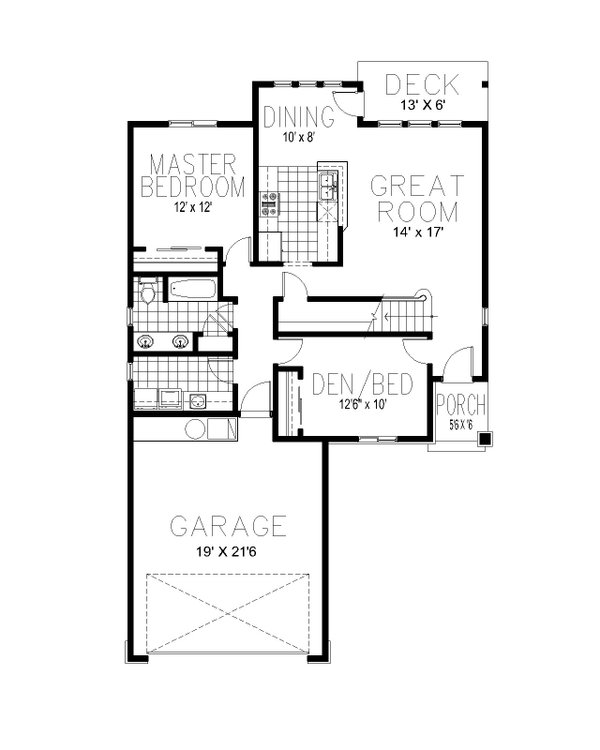 Home Plan - Ranch Floor Plan - Main Floor Plan #112-262