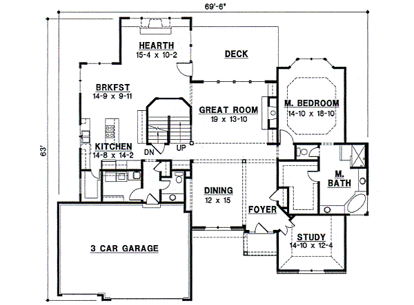 Traditional Floor Plan - Main Floor Plan #67-701