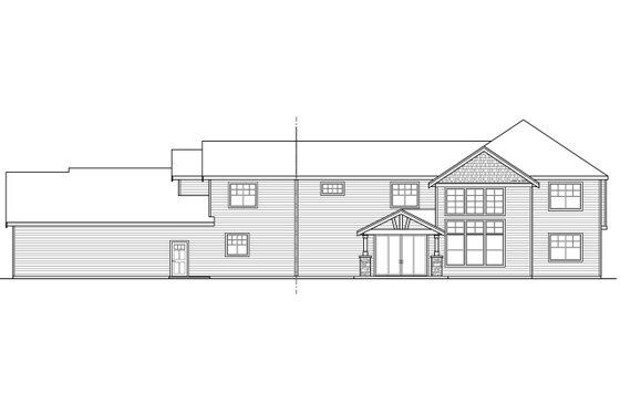 Exterior - Rear Elevation for Traditional House Plan #124-1033 - 4 bed, 4 bath
