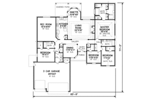 Floor Plan - Main Floor for European House Plan #65-451 - 4 bed, 3 bath