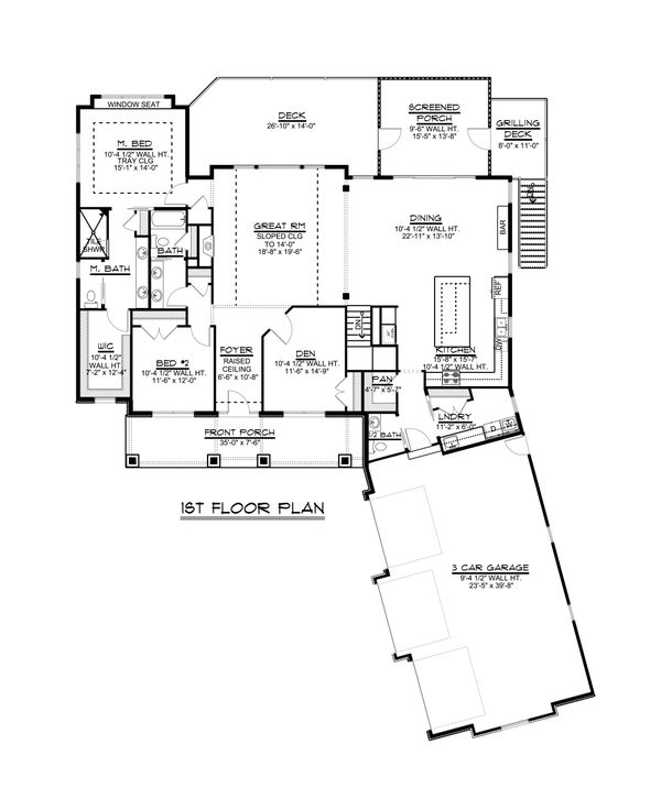 House Design - Craftsman Floor Plan - Main Floor Plan #1064-68