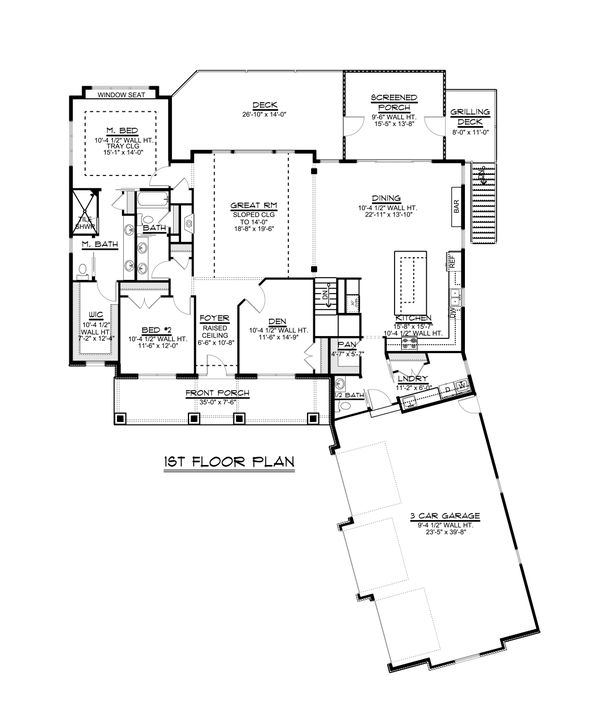 Architectural House Design - Craftsman Floor Plan - Main Floor Plan #1064-68