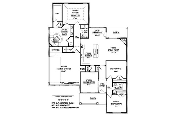 Floor Plan - Main Floor for Traditional House Plan #424-276 - 3 bed, 2 bath