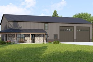 Barndominium Exterior - Front Elevation Plan #1064-163