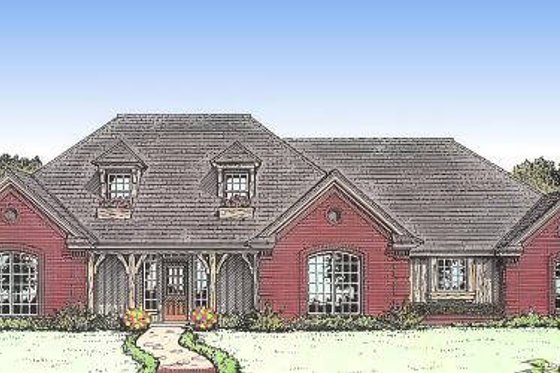 Exterior - Front Elevation for Traditional House Plan #310-615 - 4 bed, 3 bath