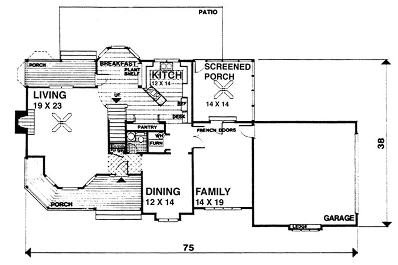 Home Plan - Floor Plan - Main Floor for Victorian House Plan #30-204 - 4 bed, 2.5 bath