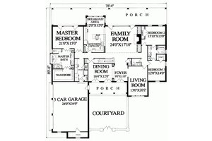 Floor Plan - Main Floor for Country House Plan #137-279 - 4 bed, 3.5 bath