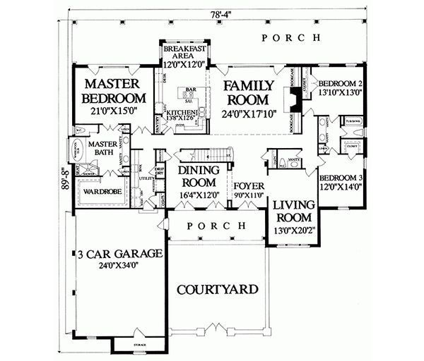 Dream House Plan - Country Floor Plan - Main Floor Plan #137-279