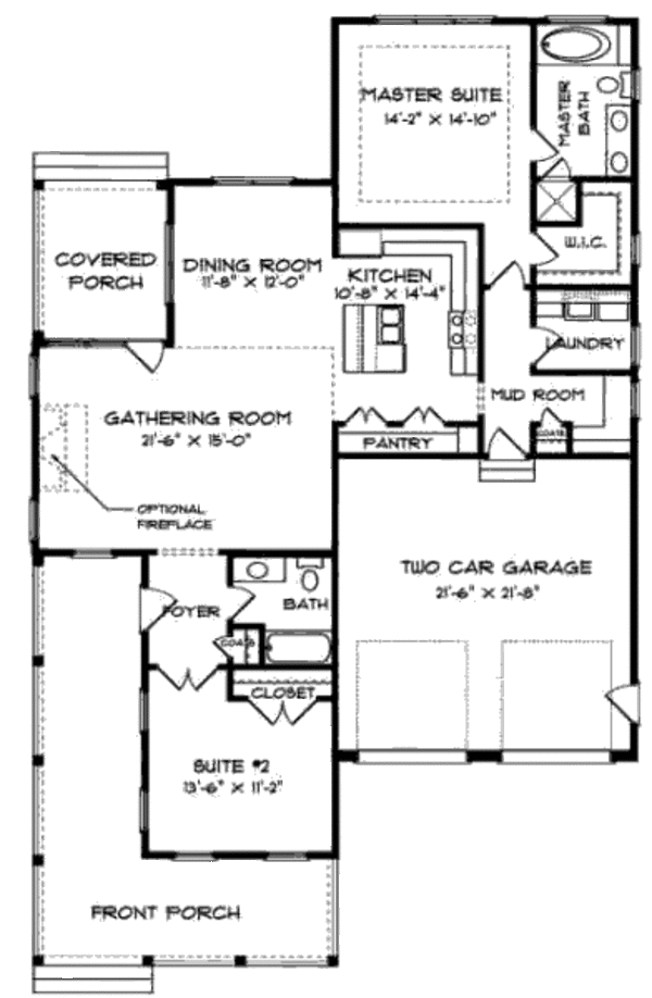 House Design - Farmhouse Floor Plan - Main Floor Plan #413-785