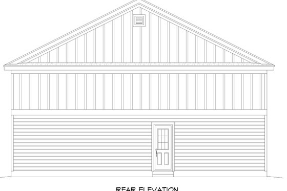 Exterior - Rear Elevation for Contemporary House Plan #932-835, 1 bath