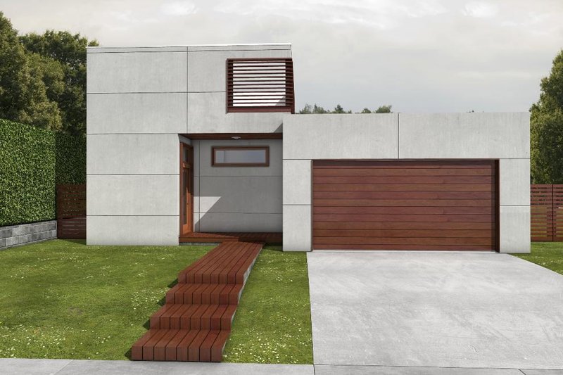 House Blueprint - Modern Exterior - Front Elevation Plan #497-22