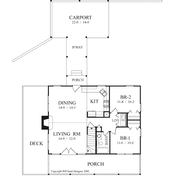 Country Floor Plan - Main Floor Plan #71-142