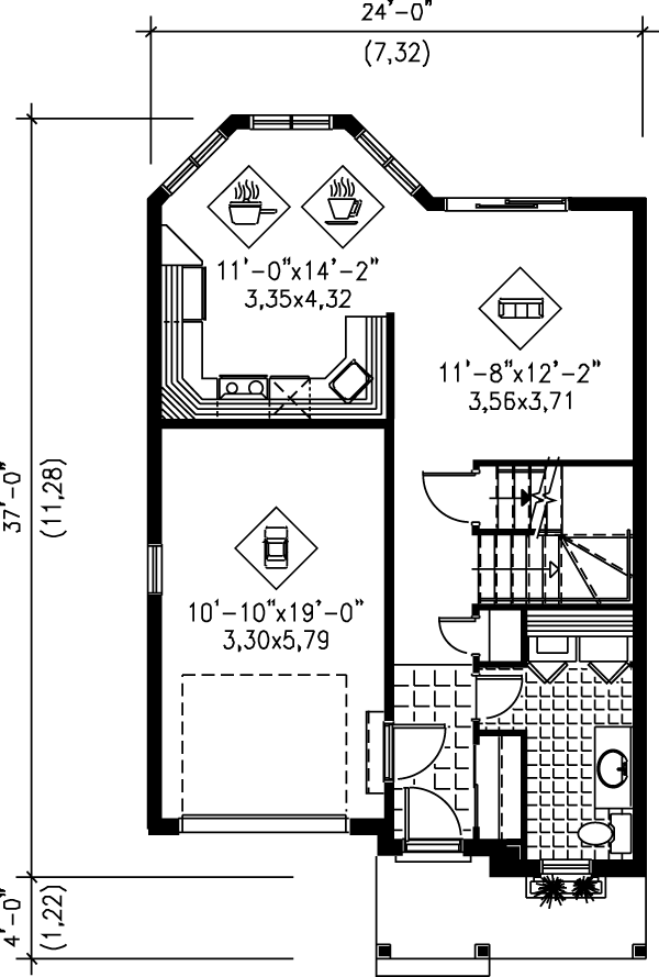 European Floor Plan - Main Floor Plan #25-2277