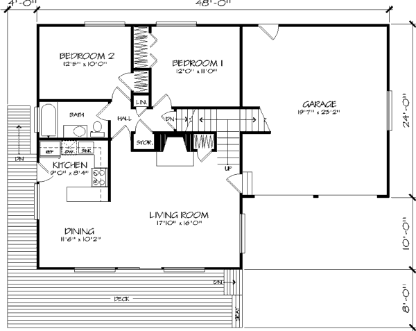 House Design - Cabin Floor Plan - Main Floor Plan #320-297