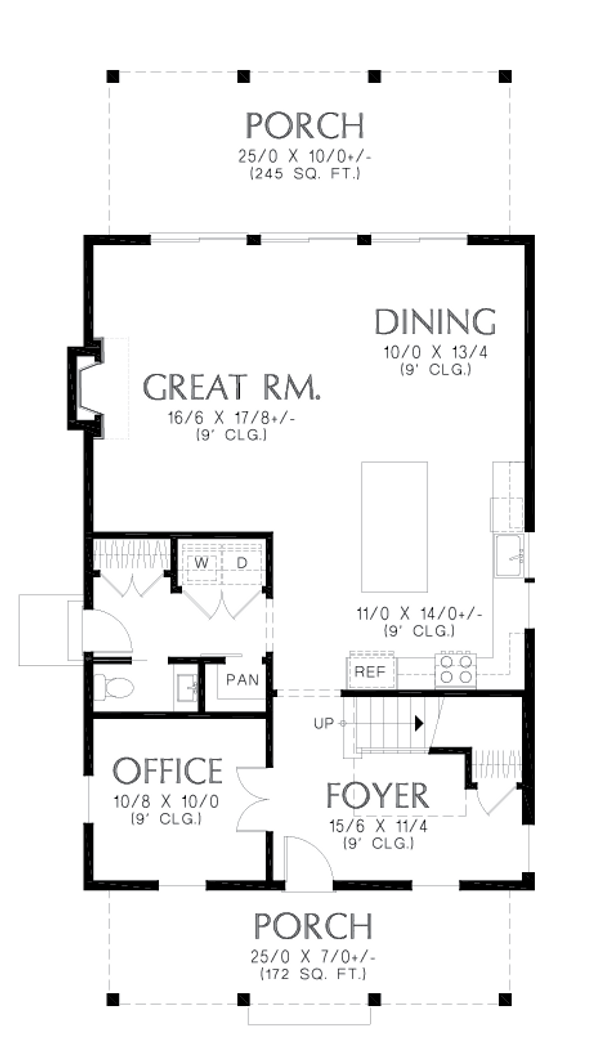 Architectural House Design - Farmhouse Floor Plan - Main Floor Plan #48-1059