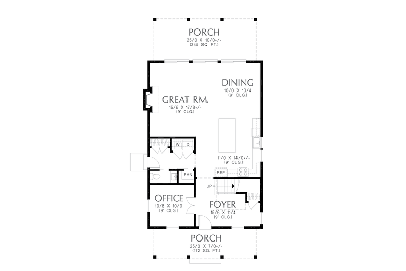 Architectural House Design - Floor Plan - Main Floor for Farmhouse House Plan #48-1059 - 3 bed, 2.5 bath