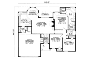 Mediterranean Style House Plan - 3 Beds 2 Baths 1454 Sq/Ft Plan #40-348 