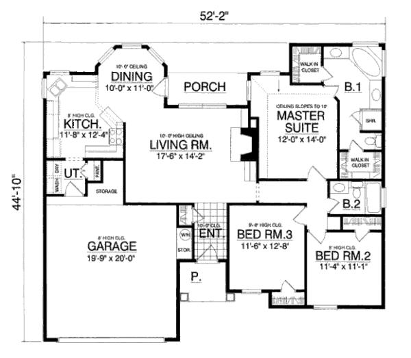 House Design - Mediterranean Floor Plan - Main Floor Plan #40-348