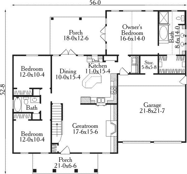 Dream House Plan - Farmhouse Floor Plan - Main Floor Plan #406-236