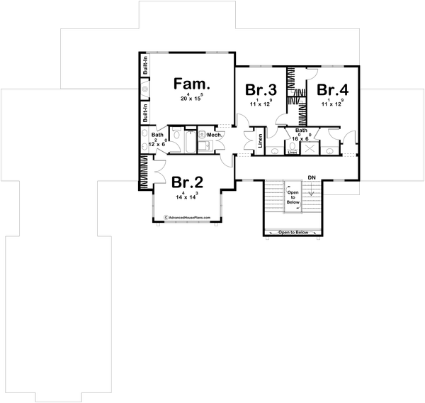 Architectural House Design - European Floor Plan - Upper Floor Plan #455-635