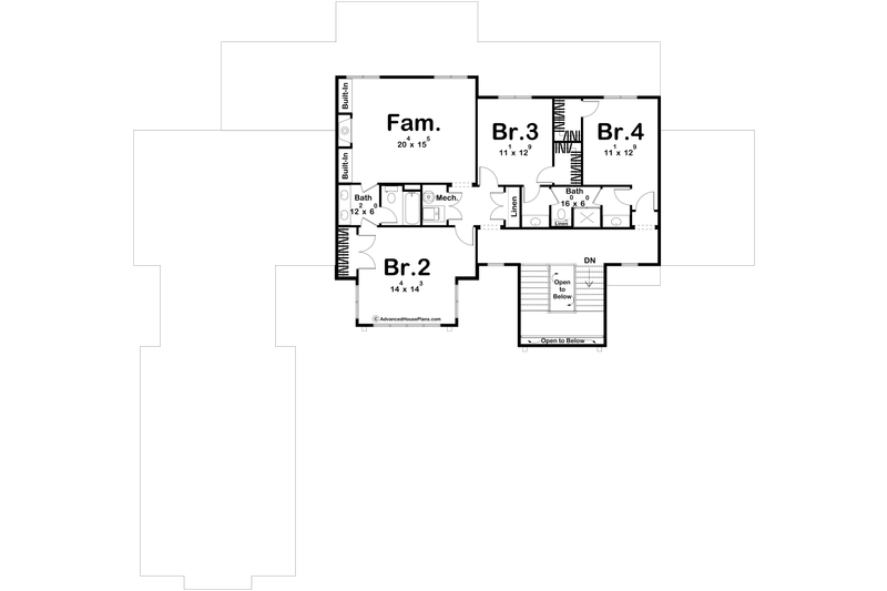 Home Plan - Floor Plan - Upper Floor for European House Plan #455-635 - 4 bed, 3.5 bath