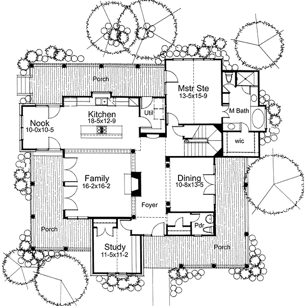 Architectural House Design - Farmhouse Floor Plan - Main Floor Plan #120-118