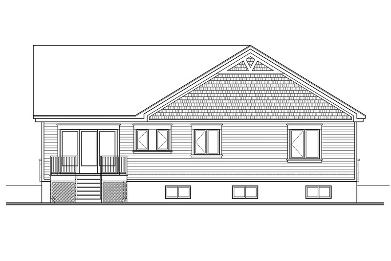 Architectural House Design - Exterior - Rear Elevation for Craftsman House Plan #23-2641 - 2 bed, 2 bath