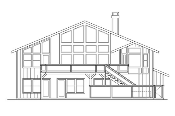 Exterior - Rear Elevation for Craftsman House Plan #124-333 - 5 bed, 4 bath