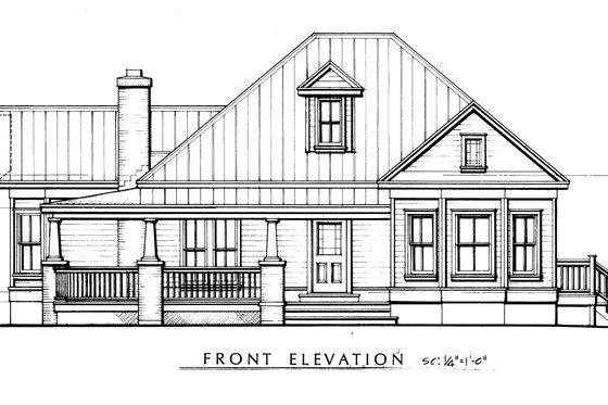 Exterior - Other Elevation 2 for Farmhouse House Plan #140-133 - 2 bed, 2 bath