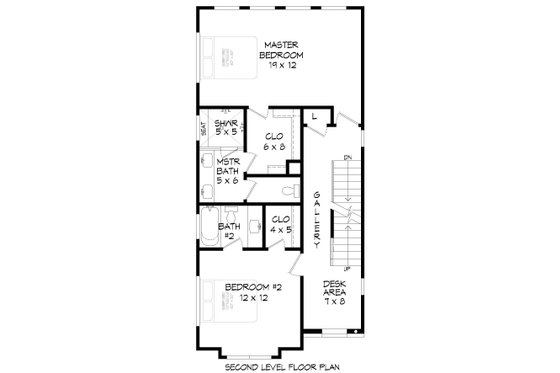 Floor Plan - Upper Floor 1 for Contemporary House Plan #932-196 - 3 bed, 3.5 bath