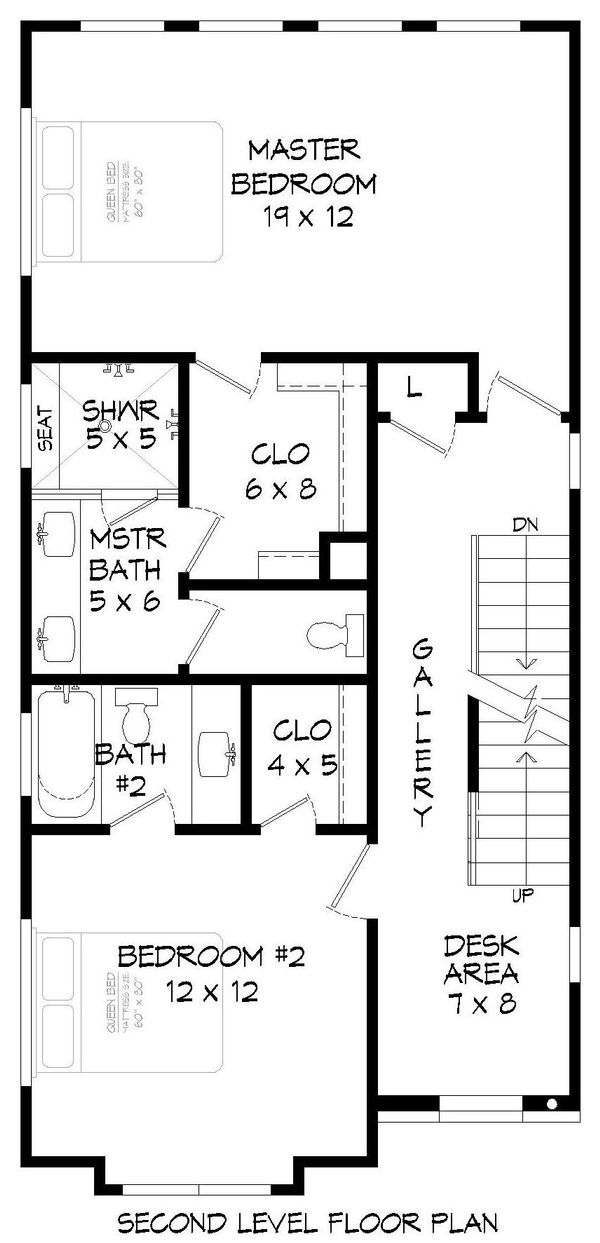 Contemporary Floor Plan - Upper Floor Plan #932-196