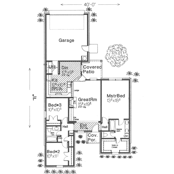Southern Floor Plan - Main Floor Plan #310-285