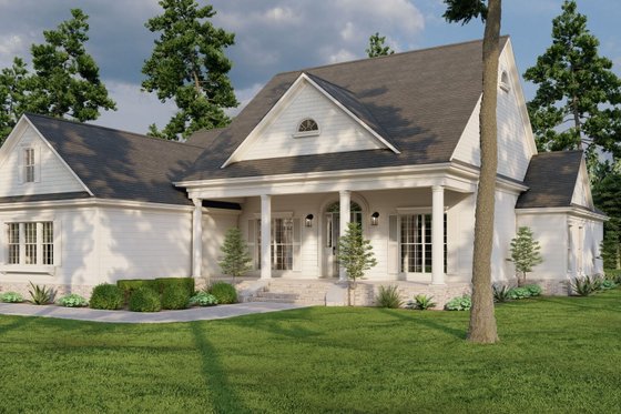 Exterior - Front Elevation 3 for Southern House Plan #17-2066 - 4 bed, 3 bath