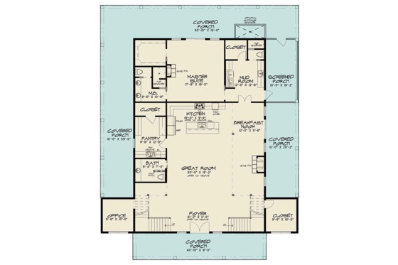 Floor Plan - Main Floor for Barndominium House Plan #923-97 - 3 bed, 3.5 bath