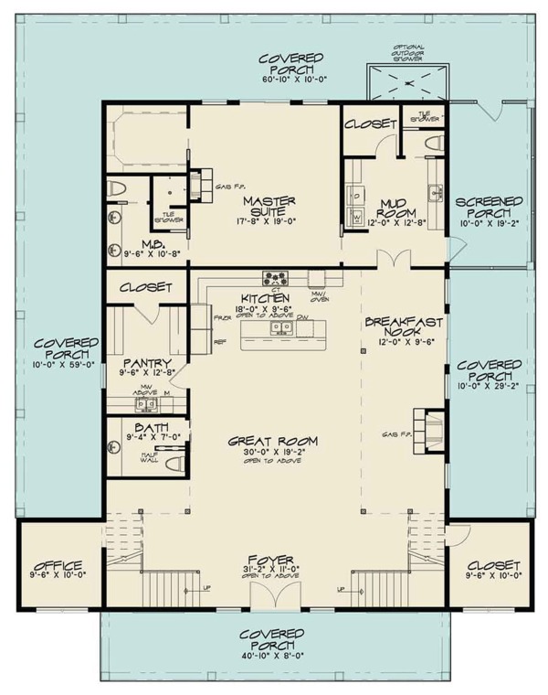 Barndominium Floor Plan - Main Floor Plan #923-97