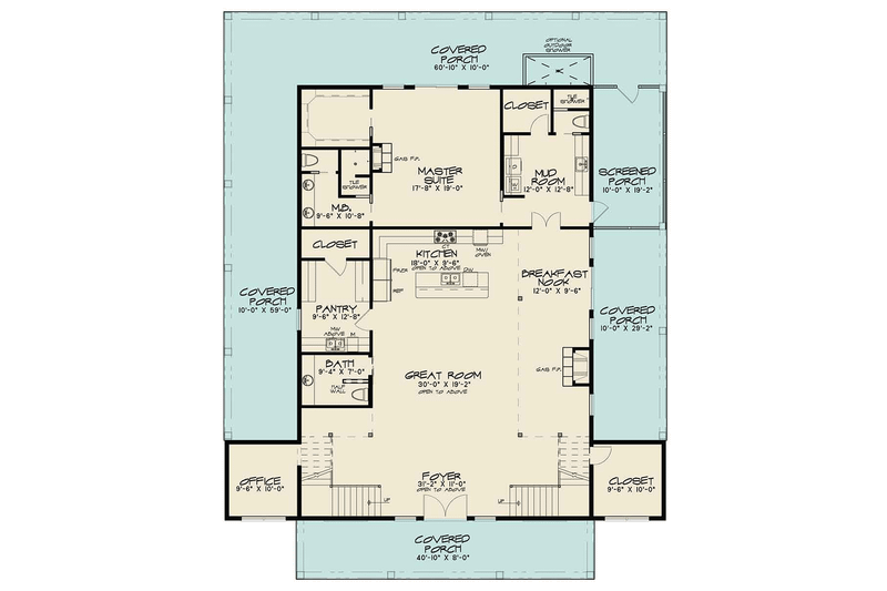 Dream House Plan - Floor Plan - Main Floor for Barndominium House Plan #923-97 - 3 bed, 3.5 bath
