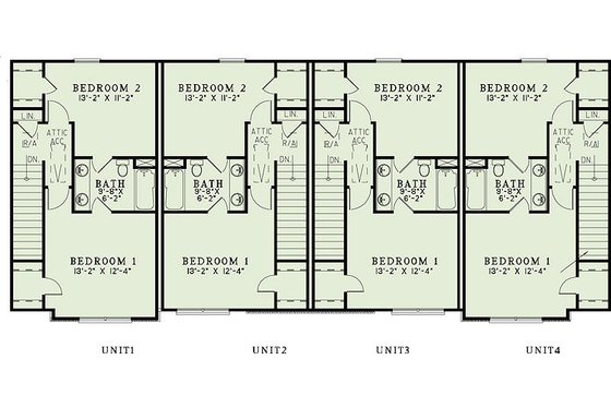 Floor Plan - Upper Floor for Traditional House Plan #17-2468 - 2 bed, 2 bath