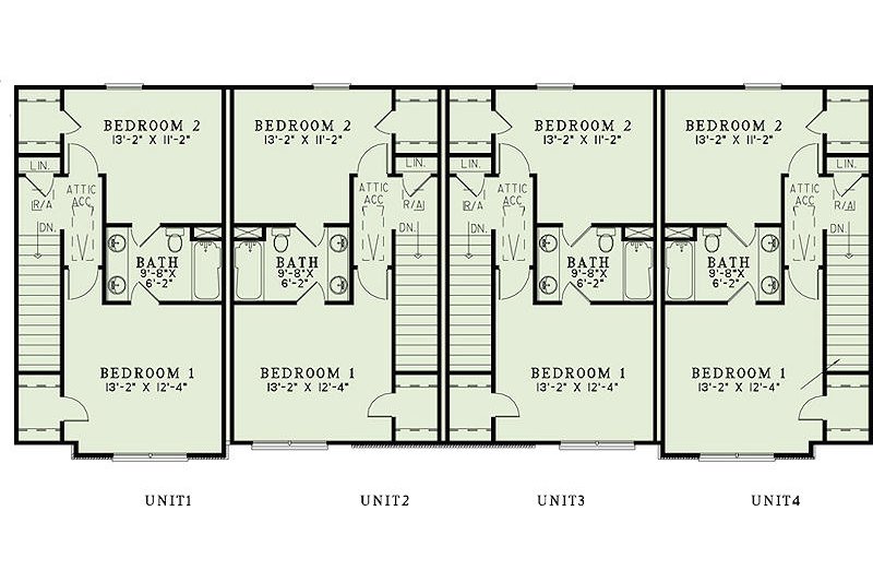 Dream House Plan - Floor Plan - Upper Floor for Traditional House Plan #17-2468 - 2 bed, 2 bath