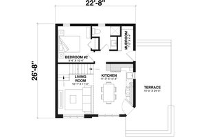Floor Plan - Main Floor for Traditional House Plan #23-2025 - 2 bed, 2 bath
